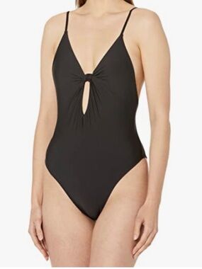 NWT Volcom Black Knot Front One-Piece Swimsuit